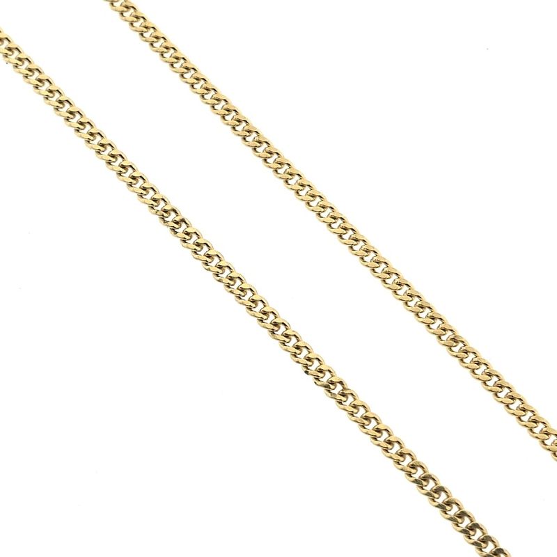 Image 3 of Gold flat gourmet link chain | 60 cm