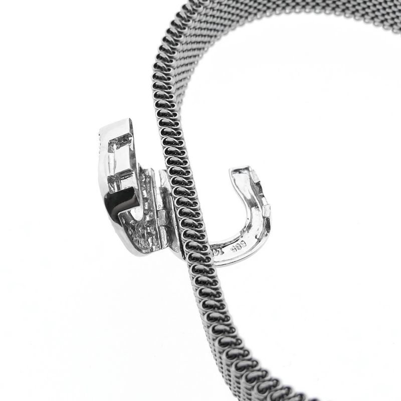Image 5 of Steel Flex bracelet with white gold charm and diamond | 0.20 ct.