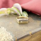 Image 2 of Jeunesse bicolor gold men's ring with diamond 0.03 ct.