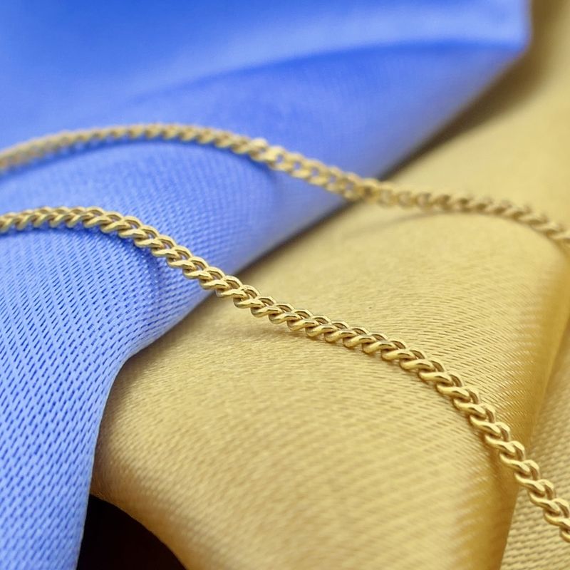 Image 2 of Gold thin gourmet link chain | 56 cm