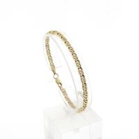 Gold navy/gourmet link bracelet | 19.5 cm