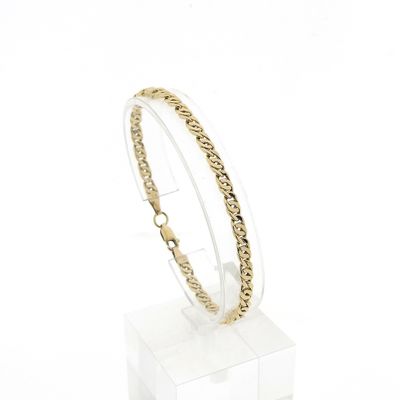 Image 1 of Gold navy/gourmet link bracelet | 19.5 cm