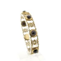 Antique gold boat bracelet with garnet