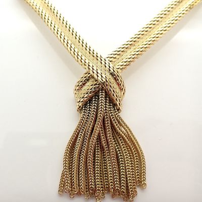 Luxurious gold braided necklace Image 2 of Luxurious gold braided necklace