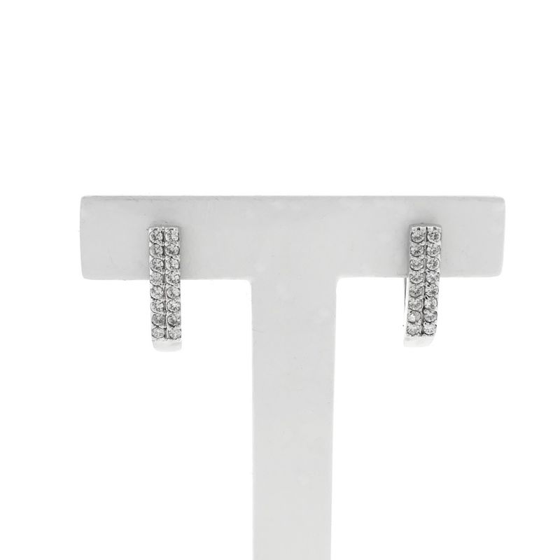 Image 1 of White gold stud earrings with zirconia