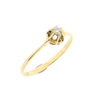 Image 1 of Gold solitaire ring with diamond | 0.03 ct.