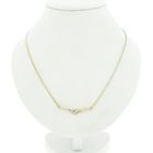 Image 7 of Gold necklace with fixed pendant and diamond; 0.005 ct.