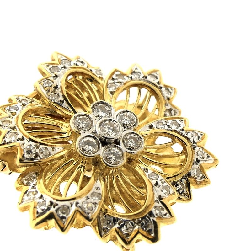Image 7 of Gold brooch/pendant with diamond; 0.715 ct.