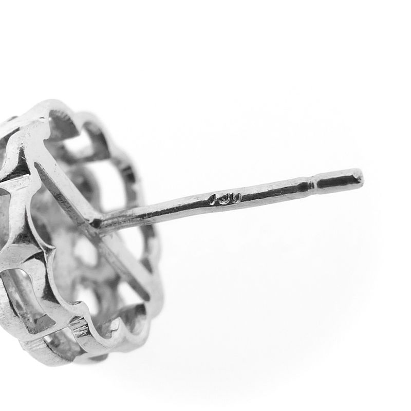 Image 6 of White gold entourage stud earrings with diamond; 1.20 ct.