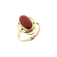 Vintage Gold Ring with Blood Coral