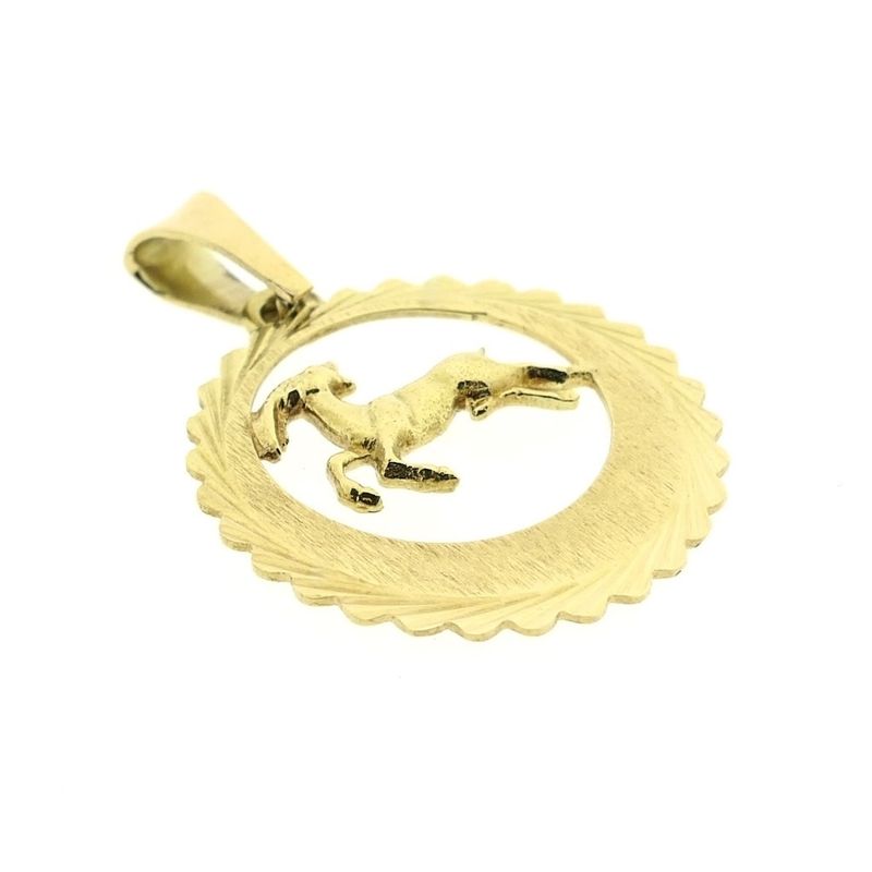 Image 5 of Gold zodiac sign pendant; Capricorn