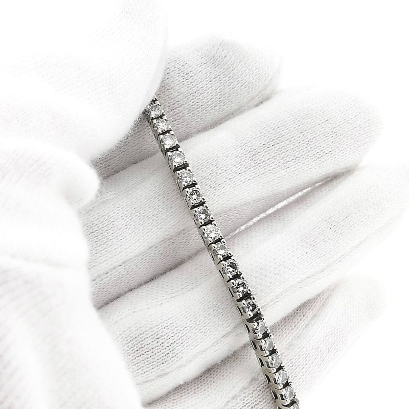 Image 6 of White Gold Tennis Bracelet with Diamonds; 3.64 ct.
