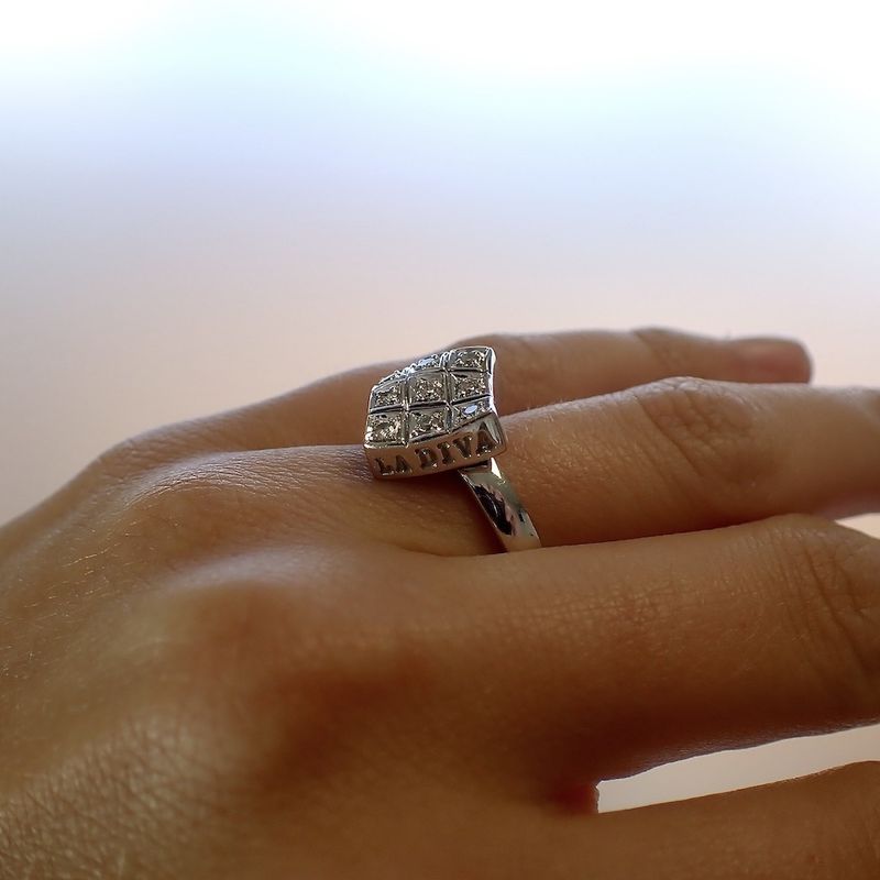 Image 6 of White gold ring with diamonds; LA DIVA