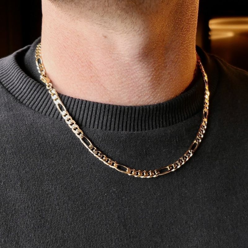 Image 8 of Gold Figaro link chain | 50 cm