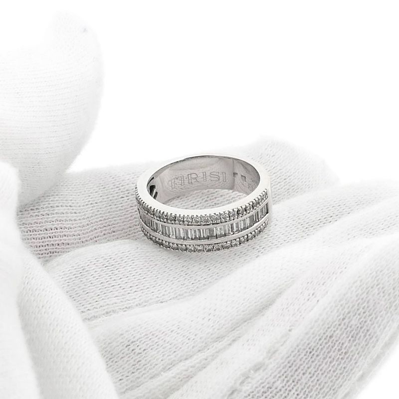 Image 7 of White gold Tirisi ring with diamonds; approx. 0.90 ct.