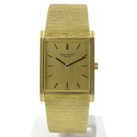 Patek Philippe Gondolo; 18k gold men's watch with papers from 1966