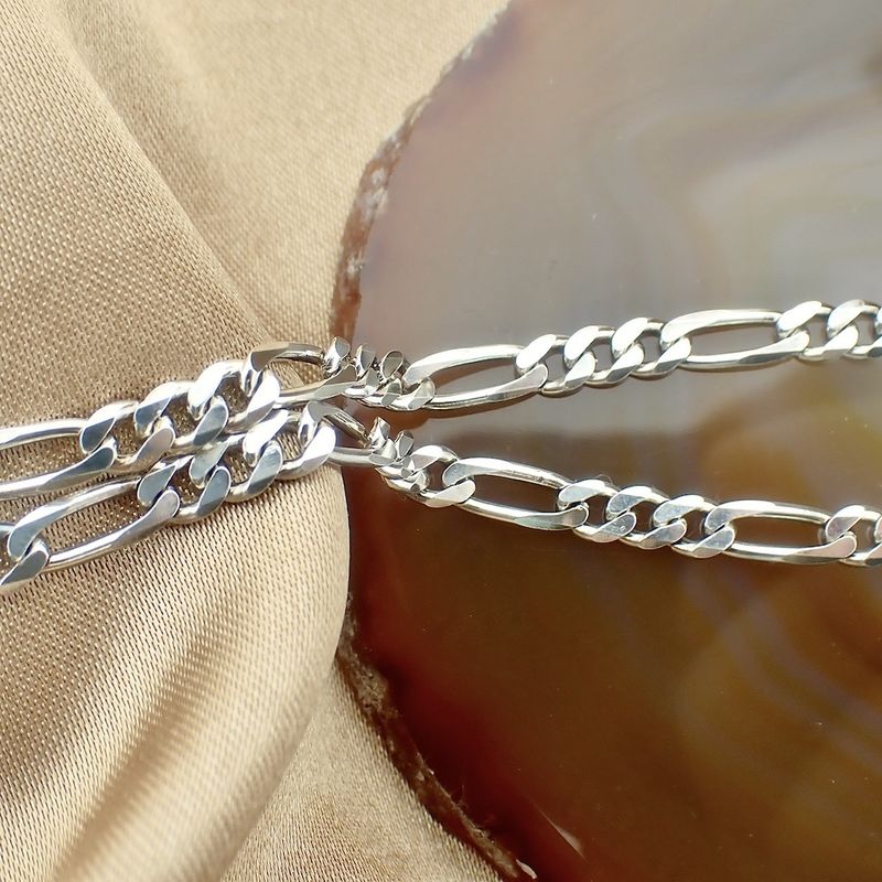 Image 5 of Silver Figaro link chain | 44.5 cm
