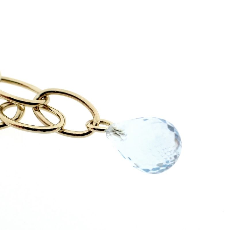 Image 9 of Gold link bracelet with topaz and smoky quartz.