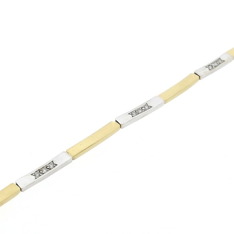 Image 7 of Two-tone gold necklace with diamond; 0.09 ct.