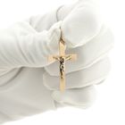 Image 10 of 9 carat rose-colored pendant of a cross with corpus