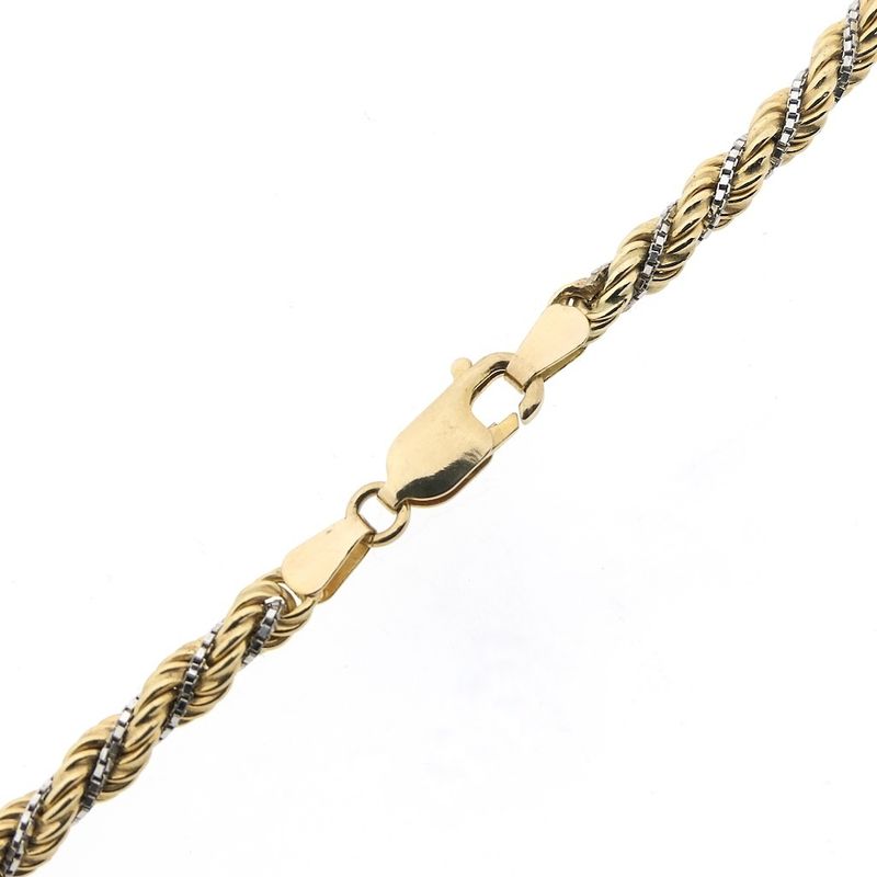Image 7 of Two-tone gold twisted necklace | 61 cm