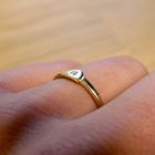 Image 10 of Gold solitaire ring with zirconia