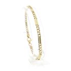 Image 1 of Gold closed Figaro link bracelet | 20 cm