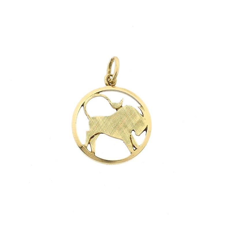 Image 1 of Gold Taurus Zodiac Pendant