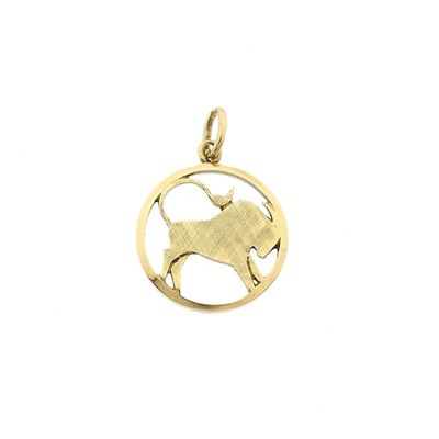 Gold Taurus Zodiac Pendant Image 1 of Gold Taurus Zodiac Pendant