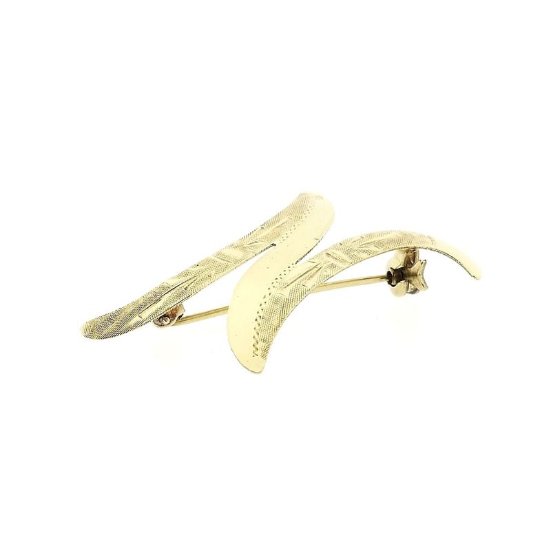 Image 7 of Gold letter brooch; letter N