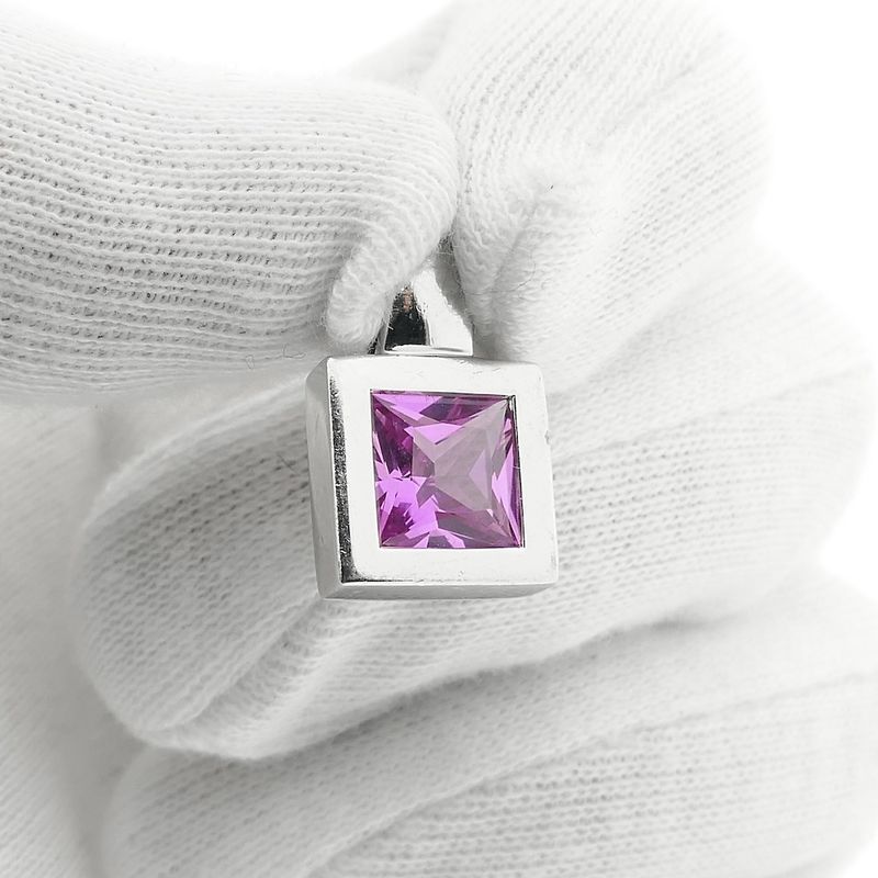 Image 6 of Silver pendant with pink tourmaline; Zinzi