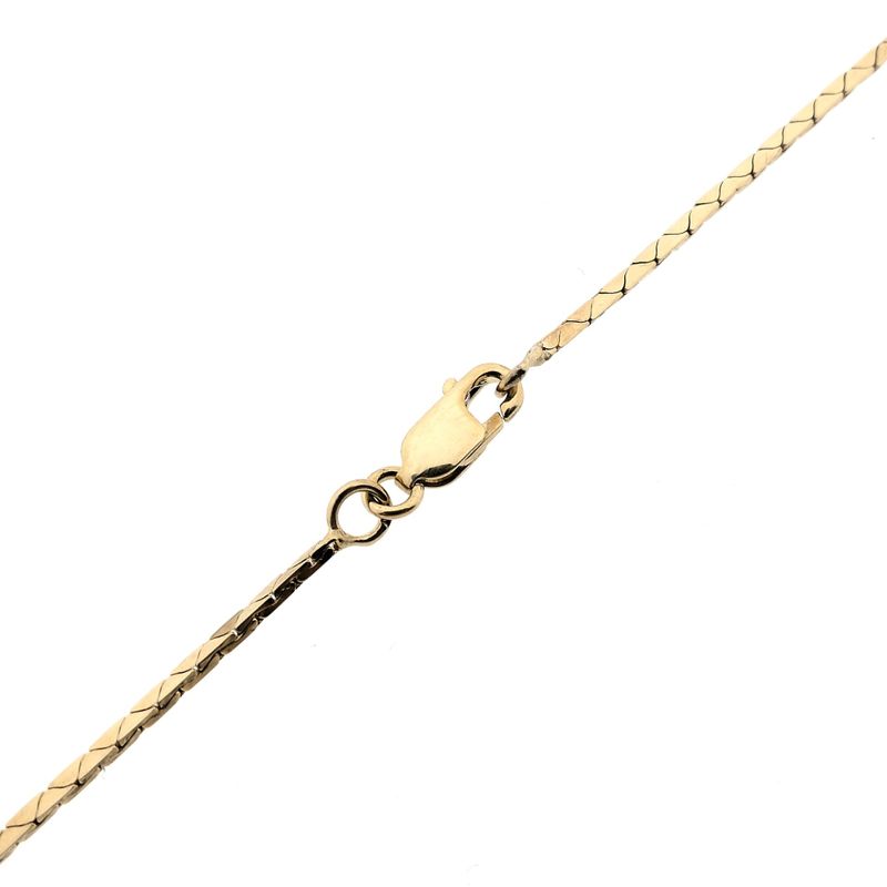 Afbeelding 5 van Bicolor gouden cobraschakel collier met vaste hanger en diamant