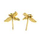 Image 8 of 21 carat gold angel stud earrings with zirconia