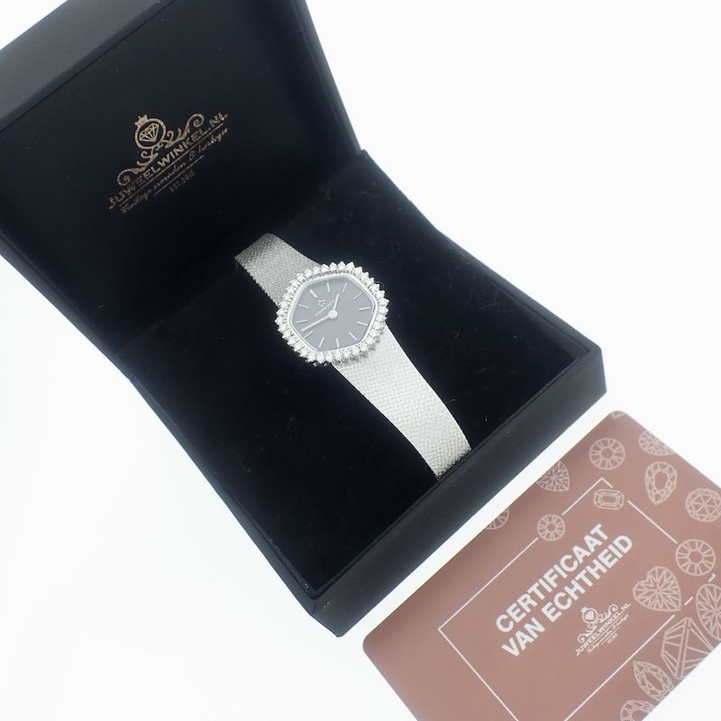 Image 9 of Eterna Matic Swiss; 18k gold women's watch with diamonds