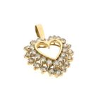 Image 3 of Gold pendant of a heart with diamonds; 2.17 ct.