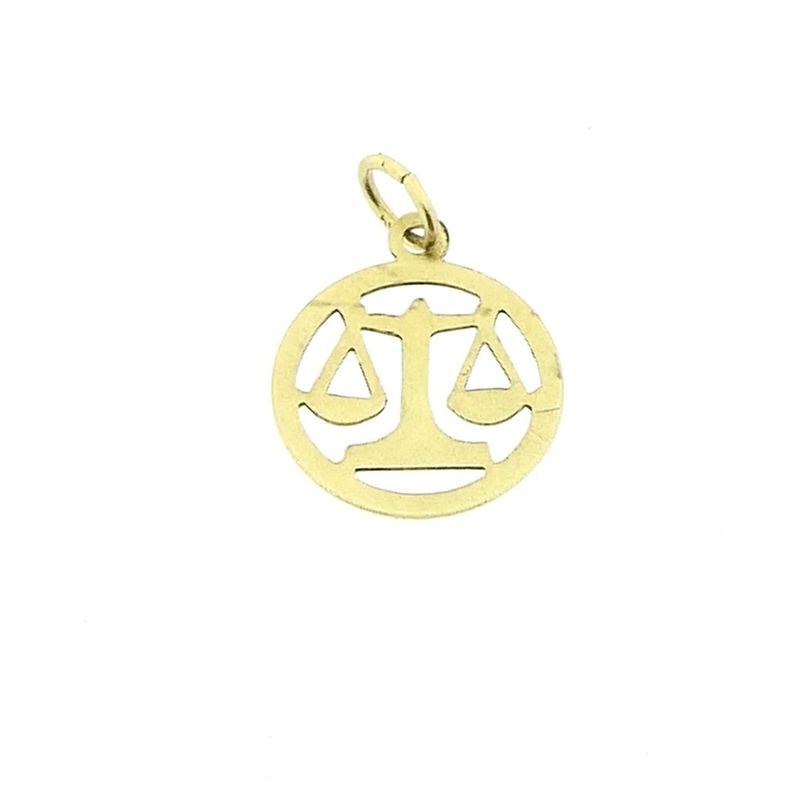 Image 4 of Gold zodiac sign pendant; Libra