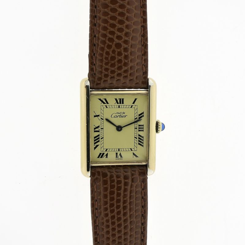 Image 8 of Cartier Tank Vermeil 'Large'; Vintage mechanical watch