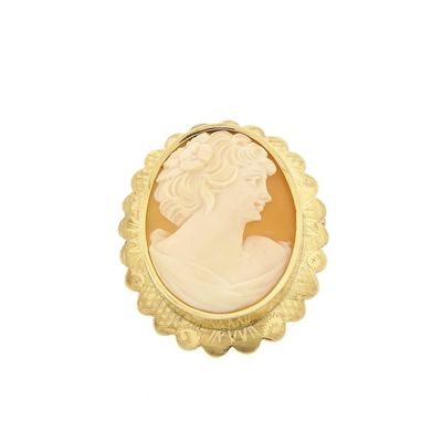 Image 1 of Antique gold brooch/pendant with cameo