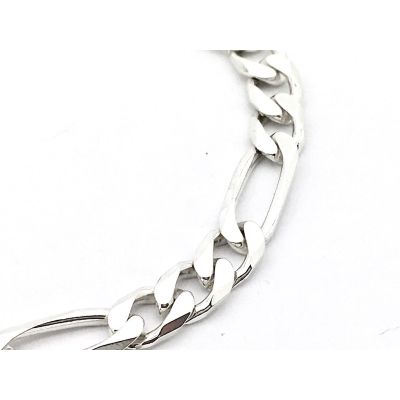 Image 2 of Silver bracelet; Figaro link | 21 cm