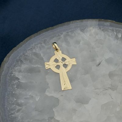 Image 2 of Gold Celtic Cross Pendant | Solvar Ireland