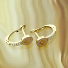 Image 2 of 16.8 ct. Gold stud earrings with enamel flower and zirconia