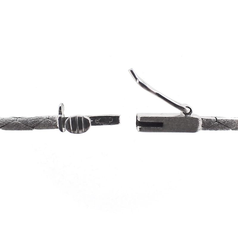 Image 6 of White gold cobra link necklace with fixed pendant | 40 cm