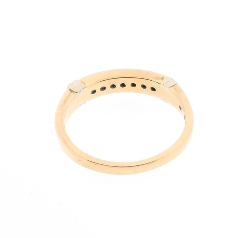 Image 3 of Two-tone gold ring with diamonds; 0.10 ct.
