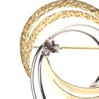 Image 3 of Two-tone gold brooch with 0.06 ct diamond.