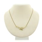 Image 1 of Gold gourmet link necklace with fixed pendant | 42 cm | Zirconia