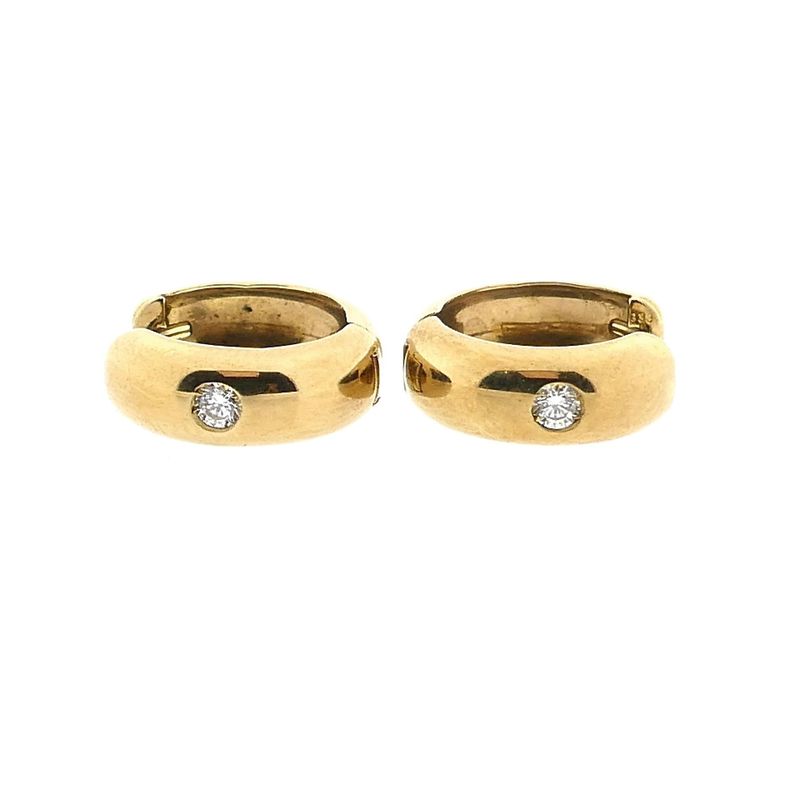 Afbeelding 9 van 8 Karaat oorringen met zirconia; Ø 14,9 mm
