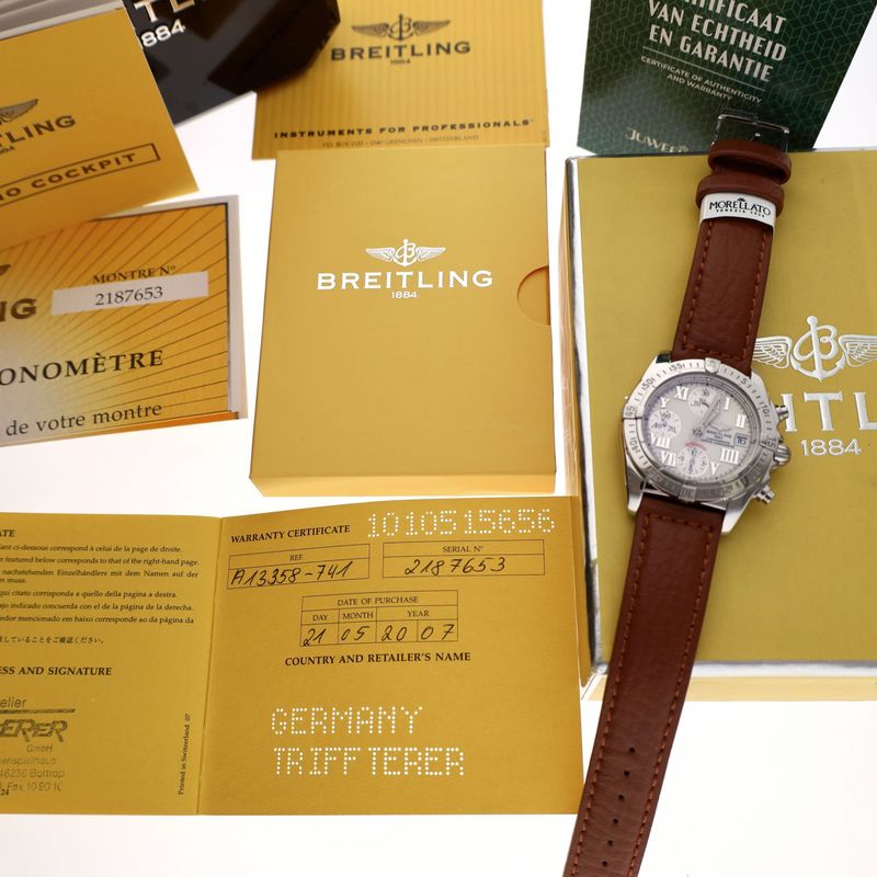 Image 12 of Breitling Chrono Cockpit A13358; Automatic Men's Watch