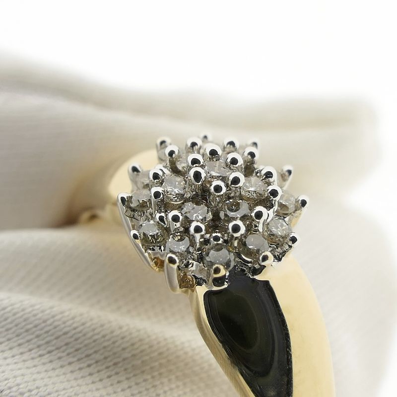 Image 9 of Gold subtle entourage ring | Diamond 0.19 ct.