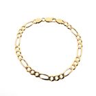 Image 4 of 14K Yellow Gold Figaro Chain Bracelet; 20.5 cm
