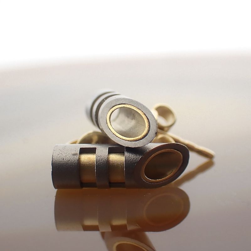 Image 2 of Gold stud earrings with titanium